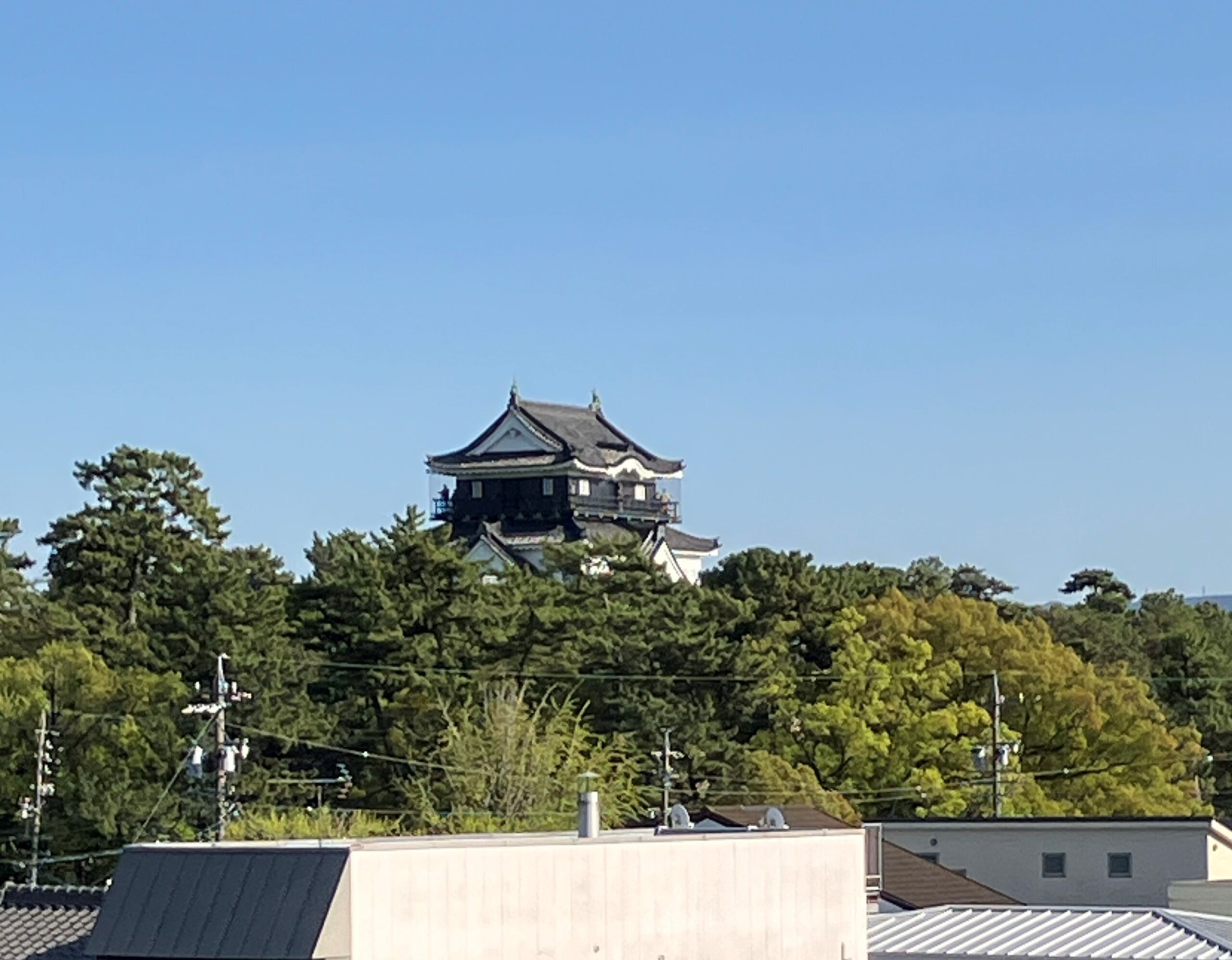 岡崎城を眺望できる屋上
